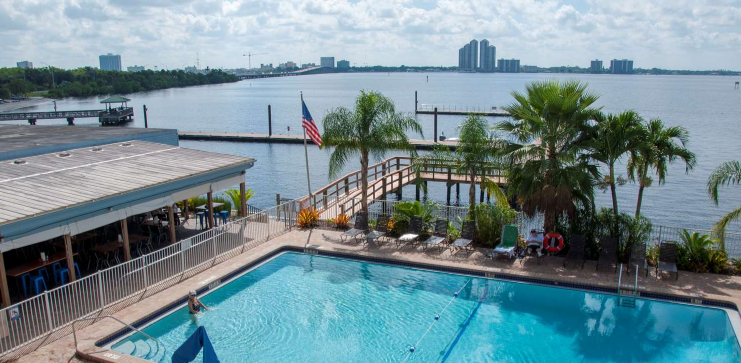Outdoor Pool overlooking riverfront