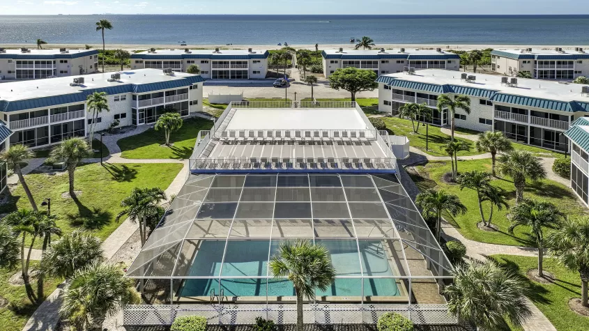 Aerial view of at Sanibel Arms West Condos property